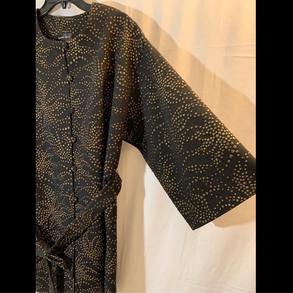 NWT $388 Tadashi Shoji Pollux Droplet Oversized Jacquard Coat [SZ‎ Large ] - Picture 5 of 8